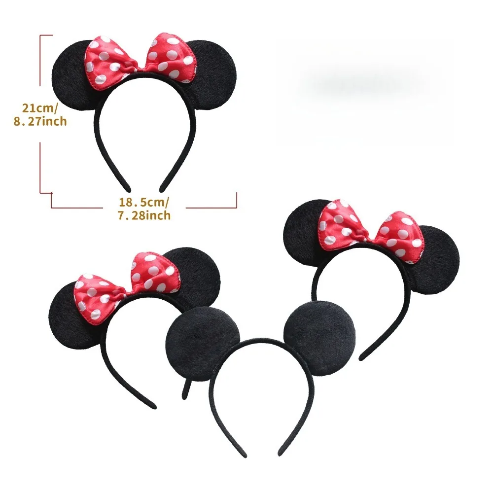 6pcs Mouse Ears Headband Girls Nose Headpiece Skirt Socks Bow Tie Headwear Halloween Costume Birthday Dress Up Accessories