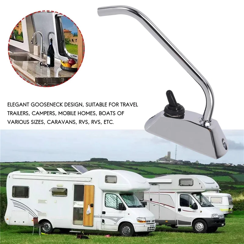 

A95E-RV Marine Kitchen Sink Watertap 12V 360 Degree Rotation Faucet Tap For RV Camper Caravan Accessories