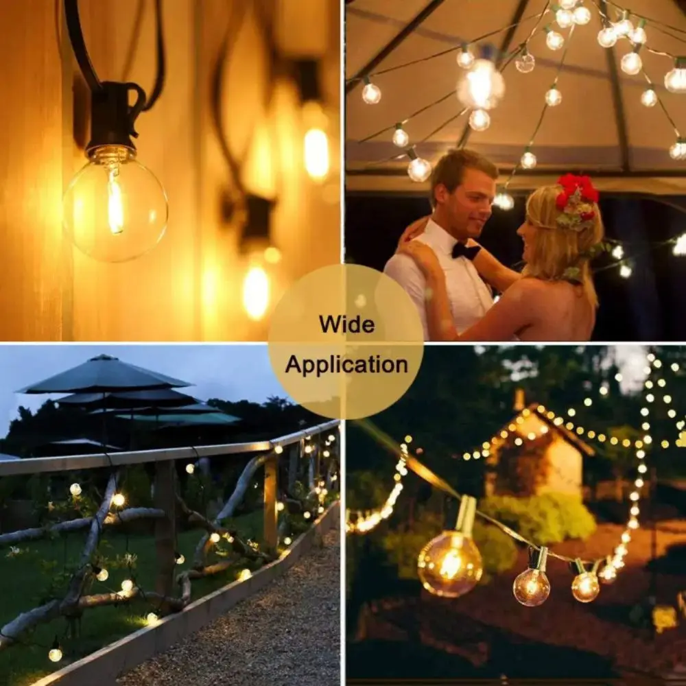 Plastic Bulbs G40 LED Globe String Lights Wide Voltage Output EU US Plug Outdoor String Lights G40 Globe Shape
