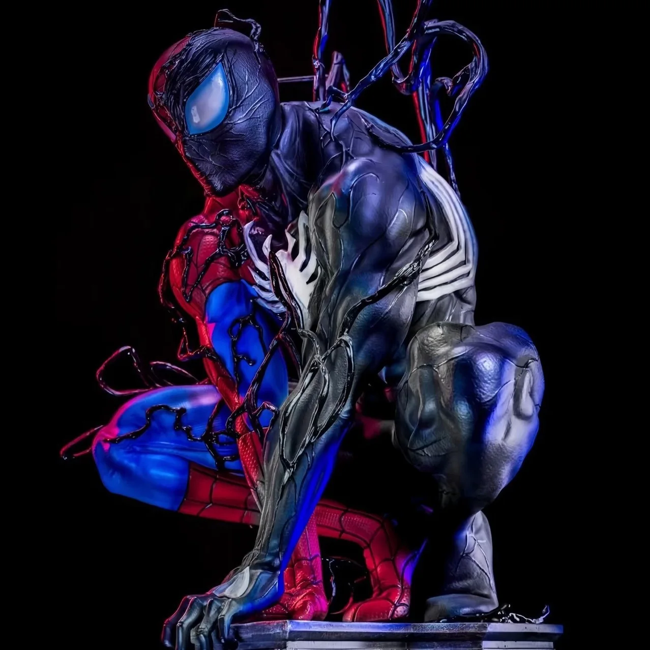 38cm Venom Spiderman Symbiote Action Figure Toys Gk Super Cool Spider Man Statue Model Doll Collectible Ornaments Christmas Gift