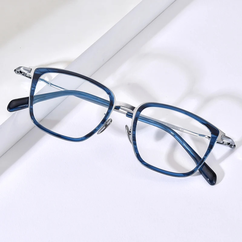NIANZHEN Acetate Titanium Eyeglasses Frame Men Big Square Brand Design Glasses Ultralight-Weight Retro Eyewear Spectacles 80912