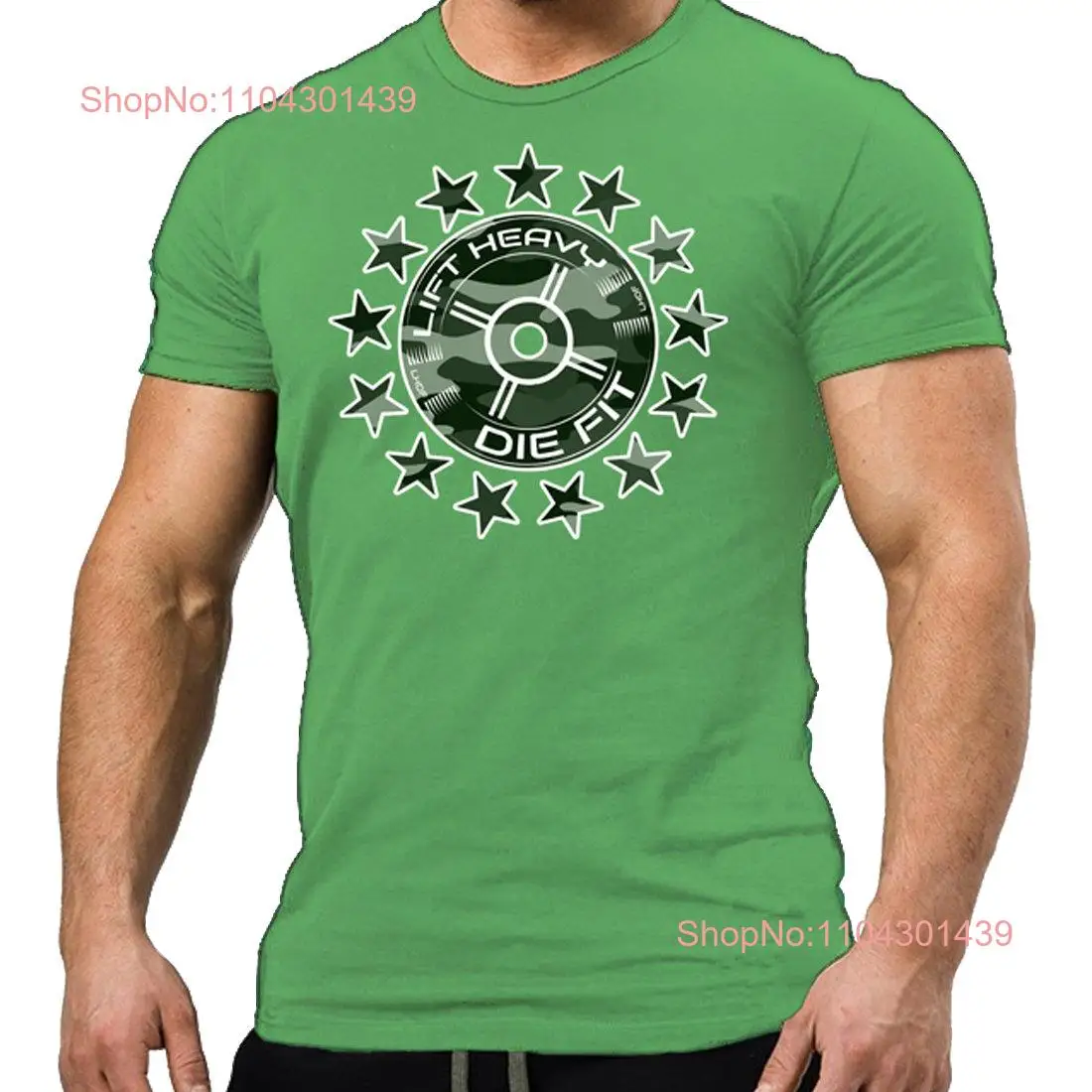 Unchain Your Strength with Camo 45lb Plate and Stars T Shirt The Ultimate Fitness Apparel for Gym Goers Athletes