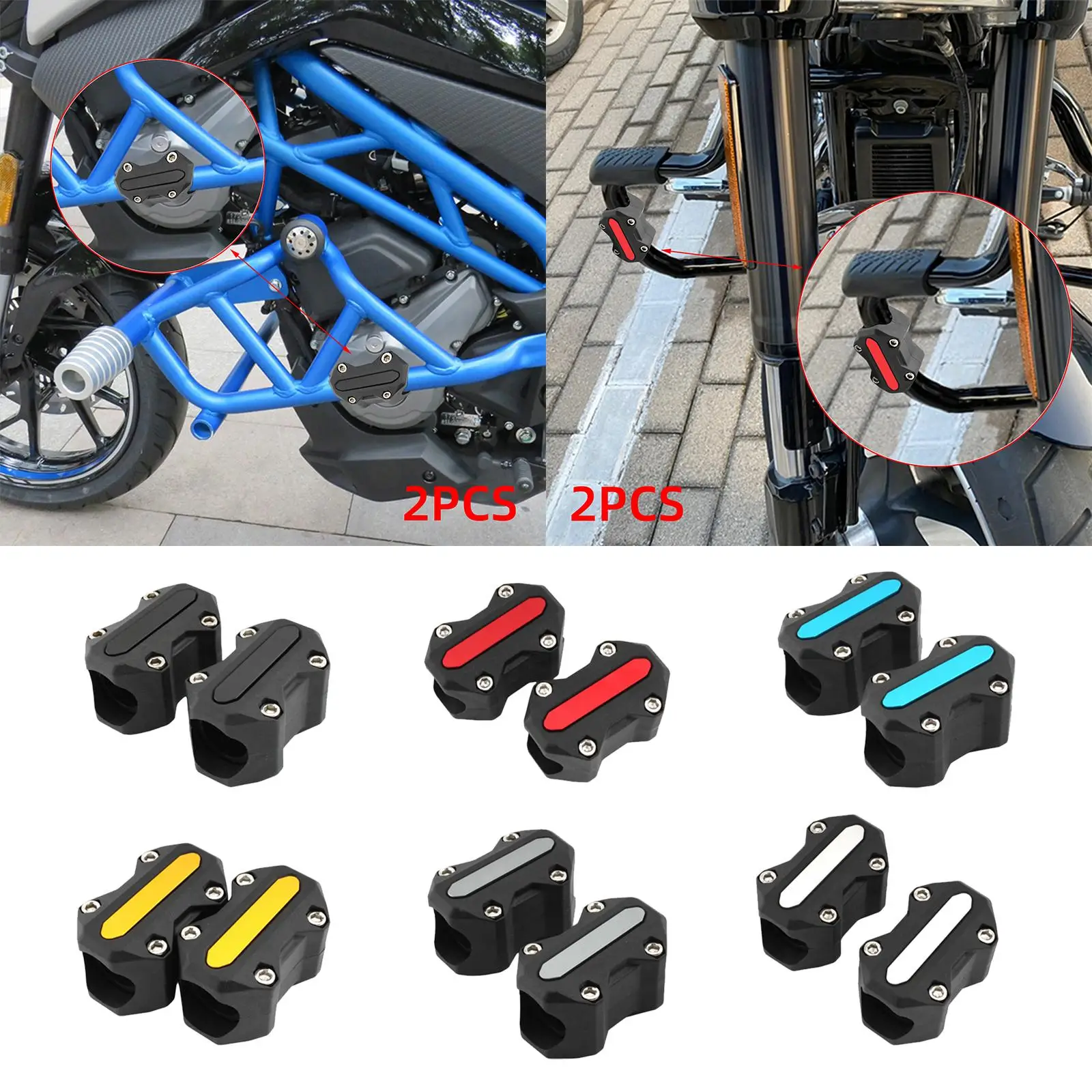 

Lightweight Metal Engine Bumper Guard Crash Bar Decor Protective Cover for Universal Motorcycles Frame Touch Point Accessory