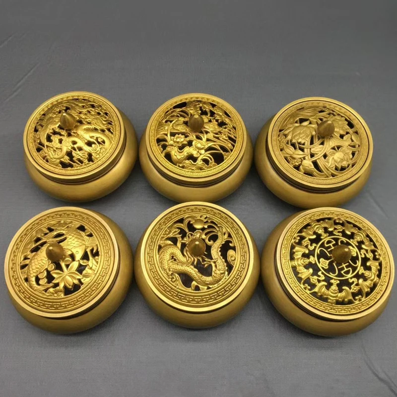 ornament for home living room, brass incense burner decorative craft