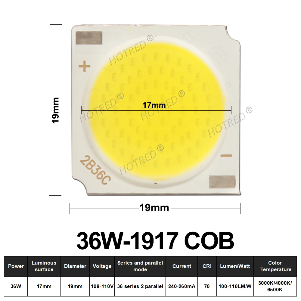 10–50 Stück COB LED 3 W 5 W 7 W 10 W 12 W 15 W 18 W 30 W 36 W neutral kalt warm weiß 13 mm 20 mm 28 mm 1919 Chips Lampe Scheinwerfer Downlight DIY