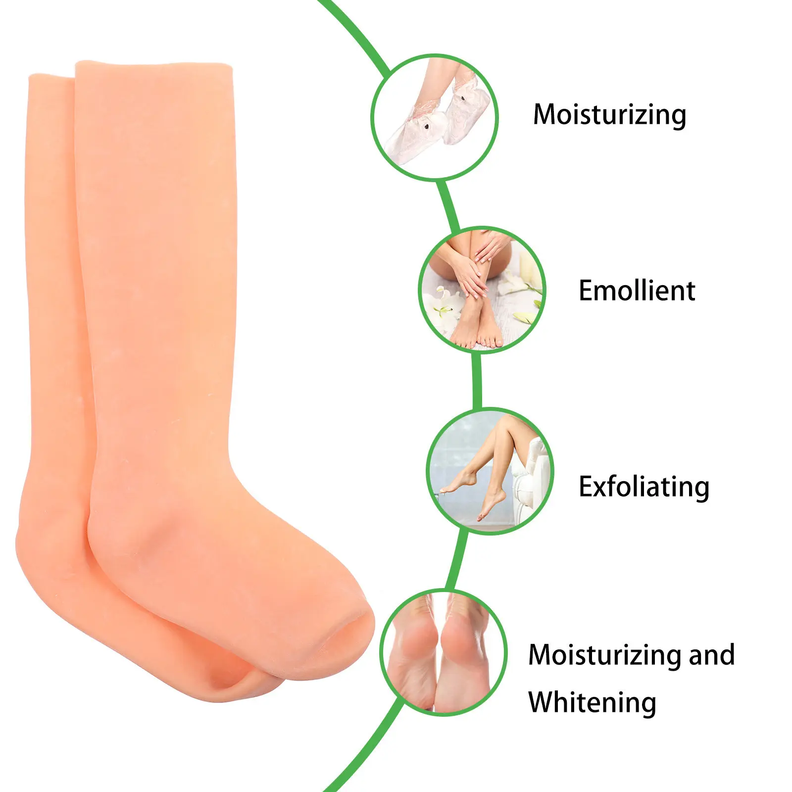 

1 пара увлажняющих носков для ухода за ногами, для сухой кожи и потрескавшихся пяток, ночное восстановление, мягкие, эластичные, удобные носки унисекс