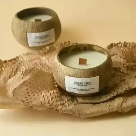 Candela profumata con guscio di cocco naturale, candela con olio essenziale vegetale per aromaterapia, ornamento per decorazioni ambientali per la casa in stile Ins