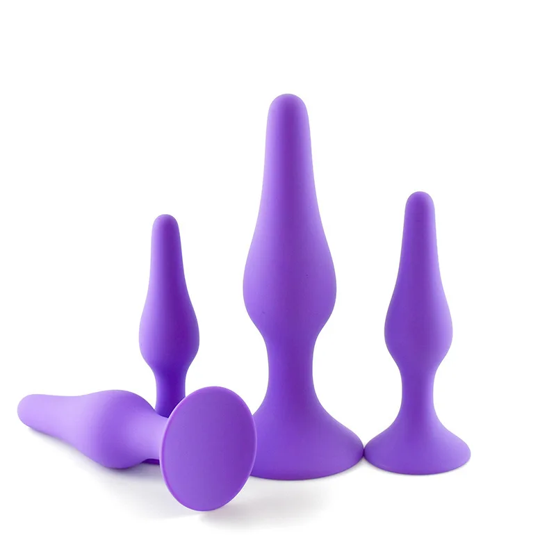 4 Sizes Medical Grade Silicone Anal Trainer Kit for Men Prostate Massager Anal Butt Plug Sex Toys For Female Men