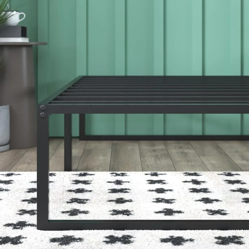 14 Inch Metal Platform Bed Frame / Mattress Foundation with Steel Slat Support / No Box Spring Needed / Easy Assembly, Twin