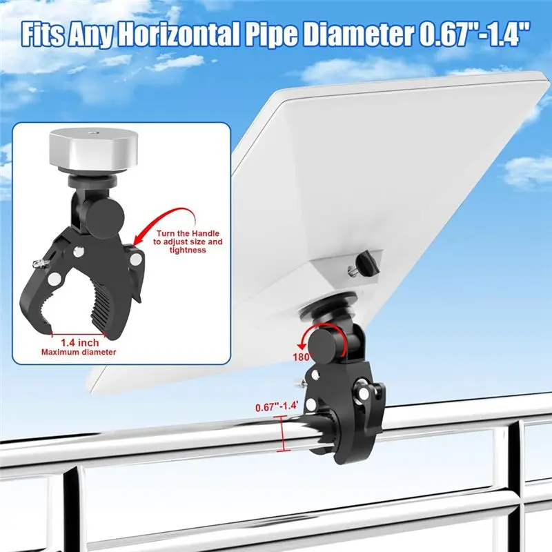 A65P-For Starlink Mini Mount,Adjustable Angle Clamp Pole Mount For RV Ladders Yacht Guardrails And Roof Rack For Starlinkmini