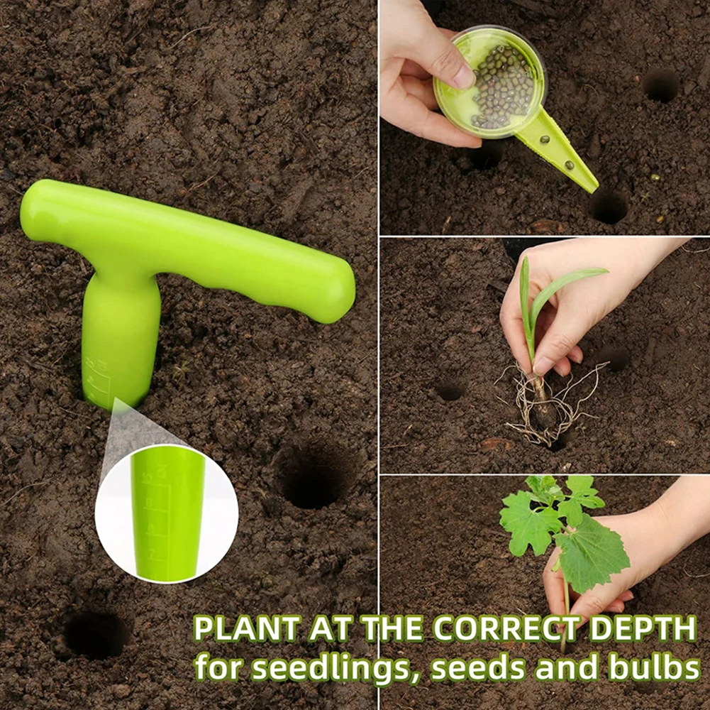 Fluorescent Green Sower Tool Precise Sowing Position Ergonomic Grip Comfortable Handle Potting And Transplanting
