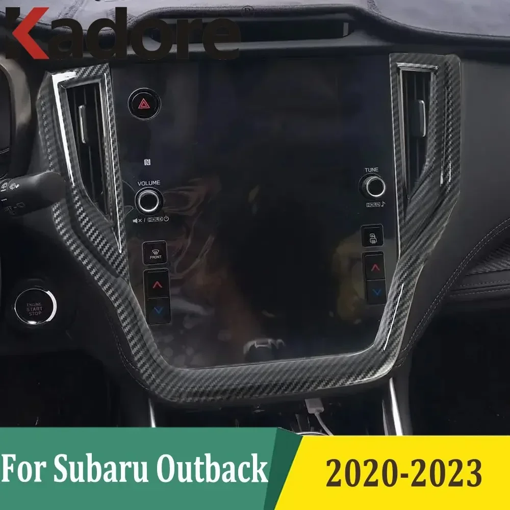 

For Subaru Outback 2020 2021 2022 2023 ABS Carbon Fiber Car Navigation Box Cover Trim Panel Sticker Interior Accessories