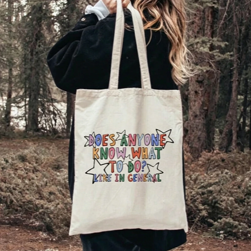 

Personalized Text Custom Tote Bag Funny Sarcastic Text Printed Canvas Bag Reusable Shopping Bag Daily Necessity Gift For Friend