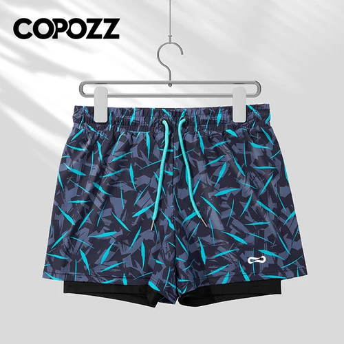 COPOZZ, bañadores de playa de verano para hombre, traje de baño con cordón y cintura elástica, pantalones cortos de talla grande, traje de baño de secado rápido, pantalones cortos
