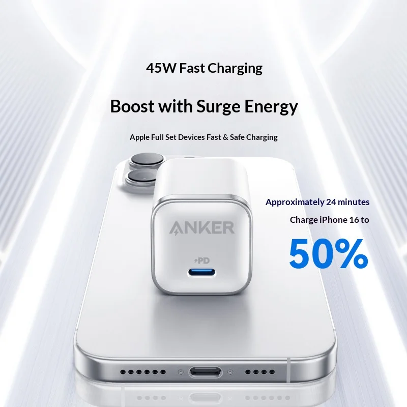 Anker Nano 3 Pro 45W GaN USB-C Fast Charger Kit With 240W Type-C Cable PD Fast Charging Adapter For iPhone Samsung Macbook