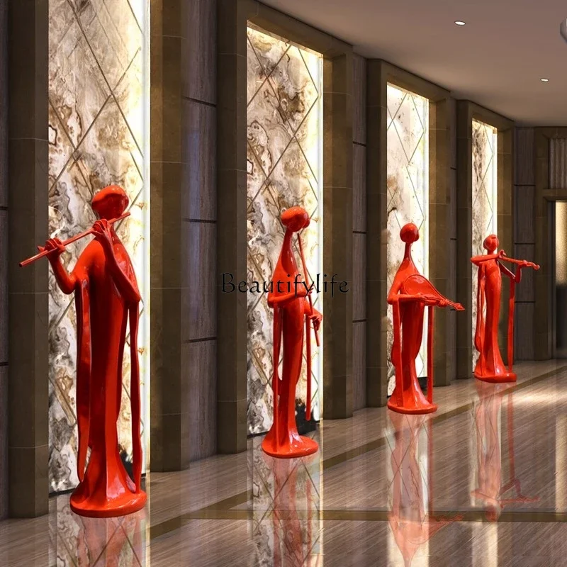 01Hotel Lobby Ornament Welcome Figure Sculpture Art Club Aisle Large Floor Decoration