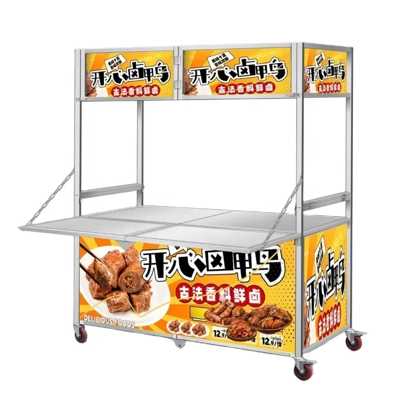 custom.Fully Equipped Standard Mobile Vending Food Trailers / Customized Stainless Steel Food Trailer With Kitchen Fast Food