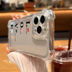 Love Heart Clear Soft Phone Case For iPhone 15 Pro Max Cases iPhone 11 12 13 14 Pro Max 15 Plus 7 8 SE 2020 X XS XR Cases Cover