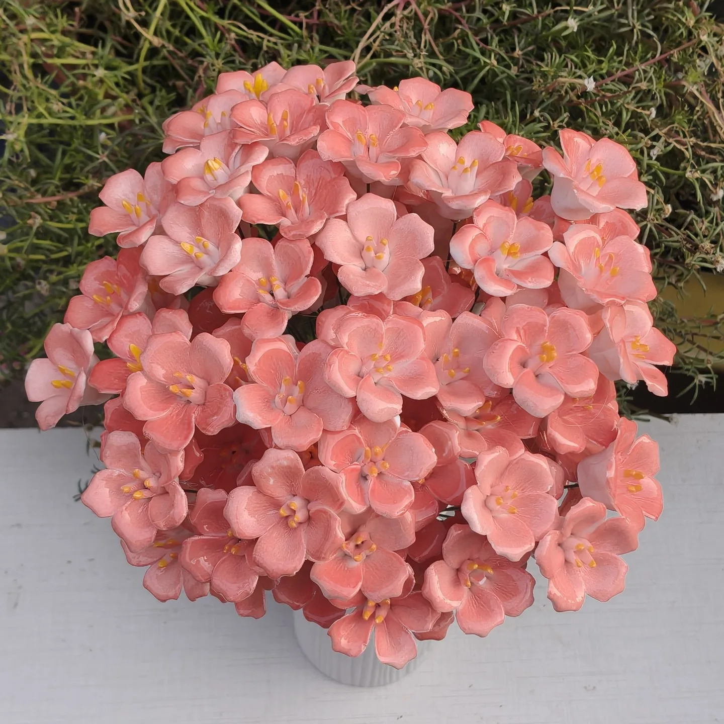 5 Stück Keramikblumen, handgefertigte Simulationsblumen für hohe Temperaturen, ländliche Wildblumen, kreative Geschenke, Heimdekoration – Detail 6