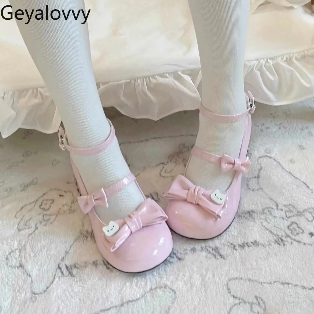 

Spring and Autumn Lady Sweet Cute Sweet Versatile Lolita Style Women's Shoes Mary Janes Jk Casual Elegant Leather Pumps Femme