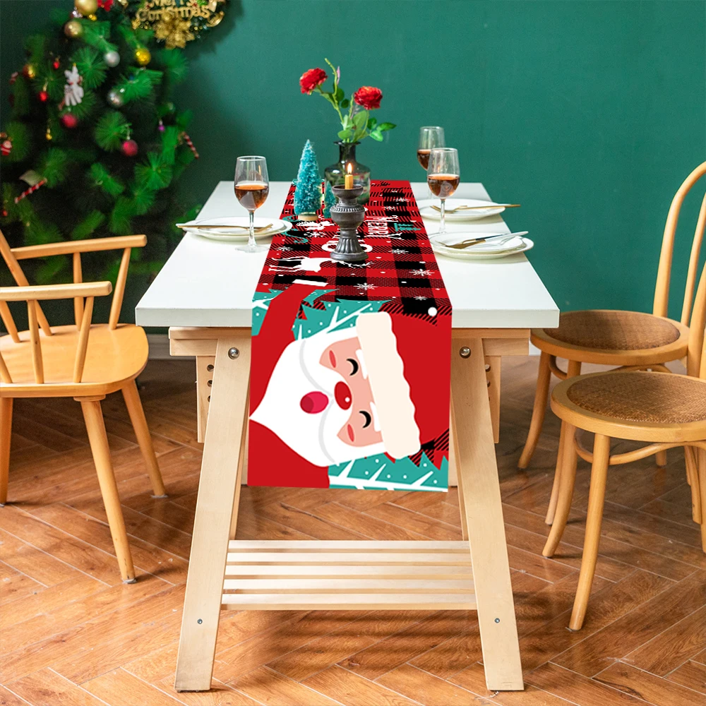 Merry Christmas Table Flag Party Decoration Supplies 180-35 Red Green Table Flags Home Decor Santa Claus Snowman And Elk