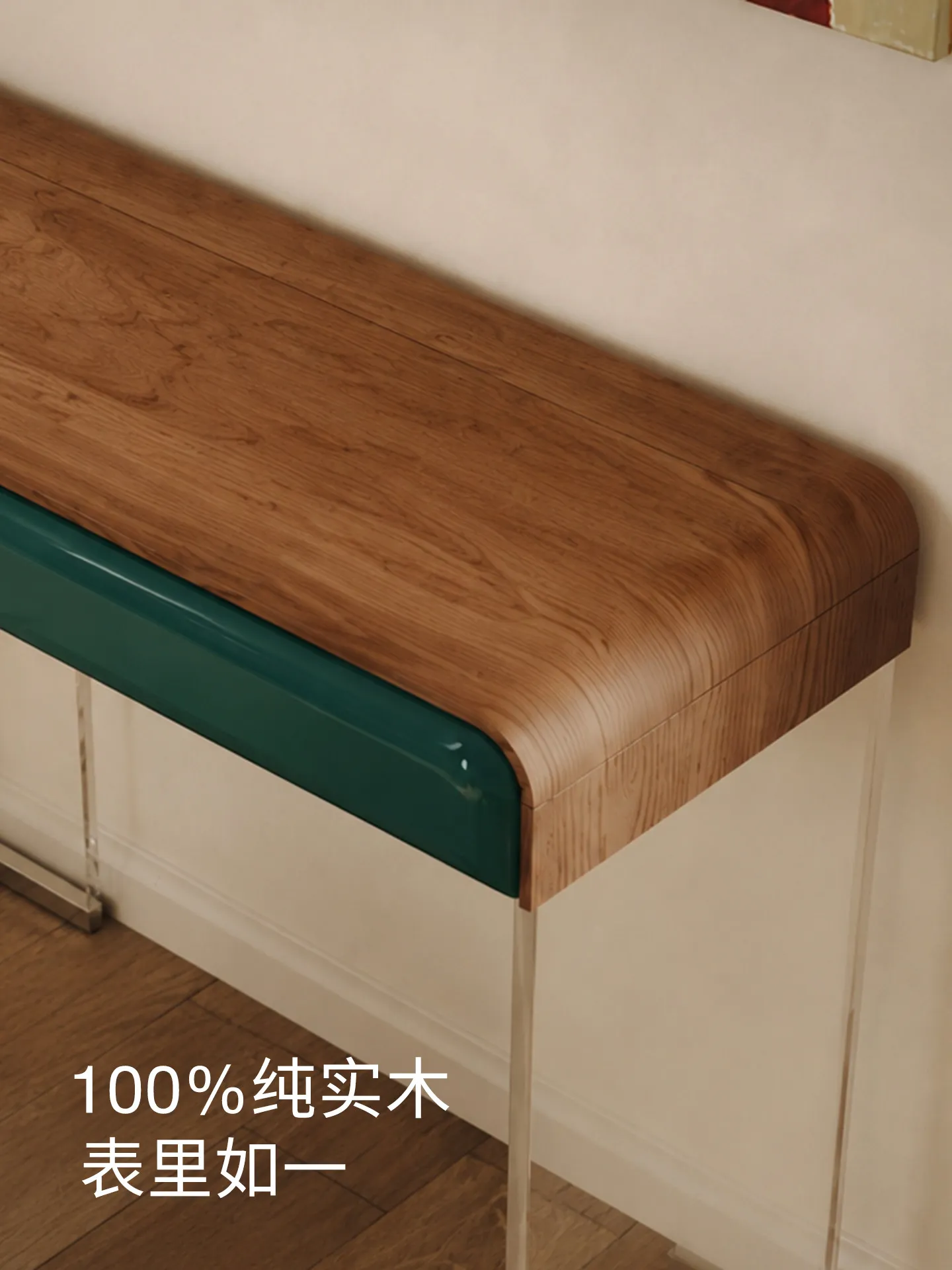 CX medieval small apartment suspension computer, log study room paint solid wood study table