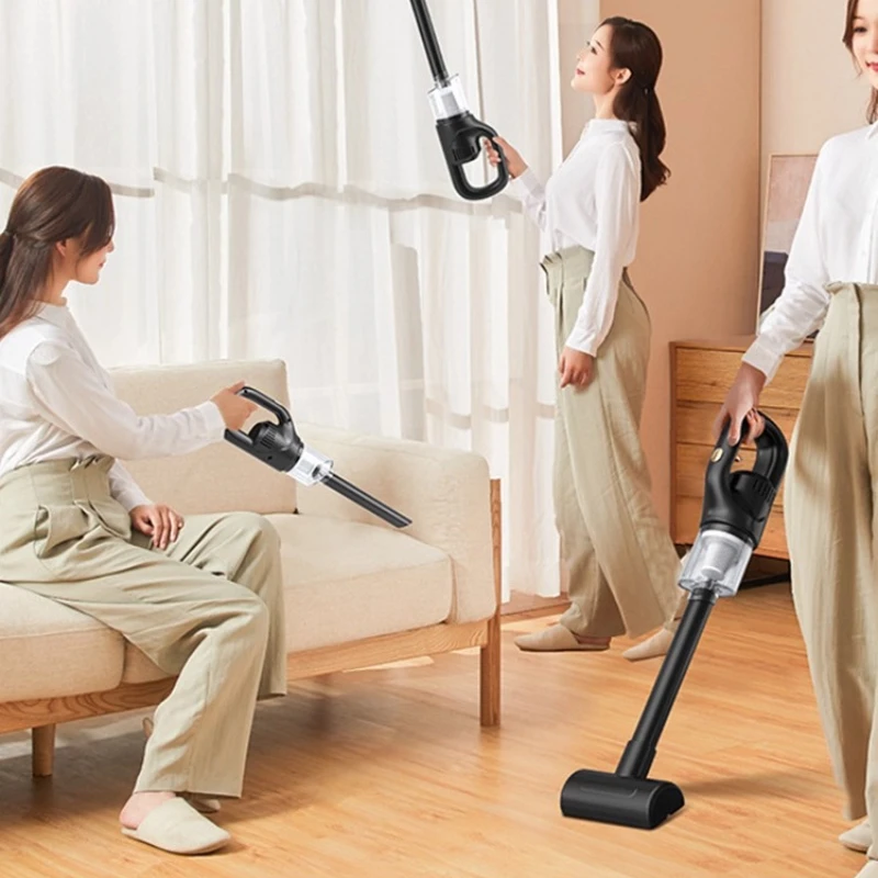 강력한 무선 핸드헬드 진공 청소기 가정 및 차량용 무선 충전 기능 포함