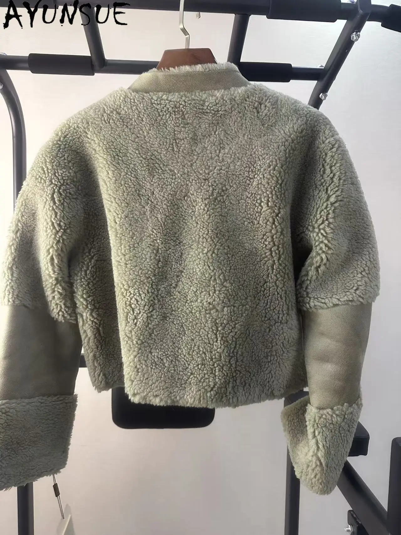 AYUNSUE Giacca in vera lana Donna Abiti invernali Cappotti da donna caldi Stile corto Promozione Flauti minori Nessun rimborso Nessun scambio