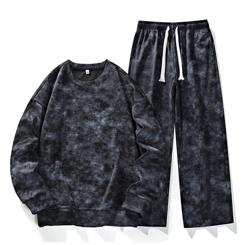 Elite 2026 Spring Men Running Sets Training Apparel Two Piece Set Windproof Marathon Clothes For Plus Size Men Fitness Training