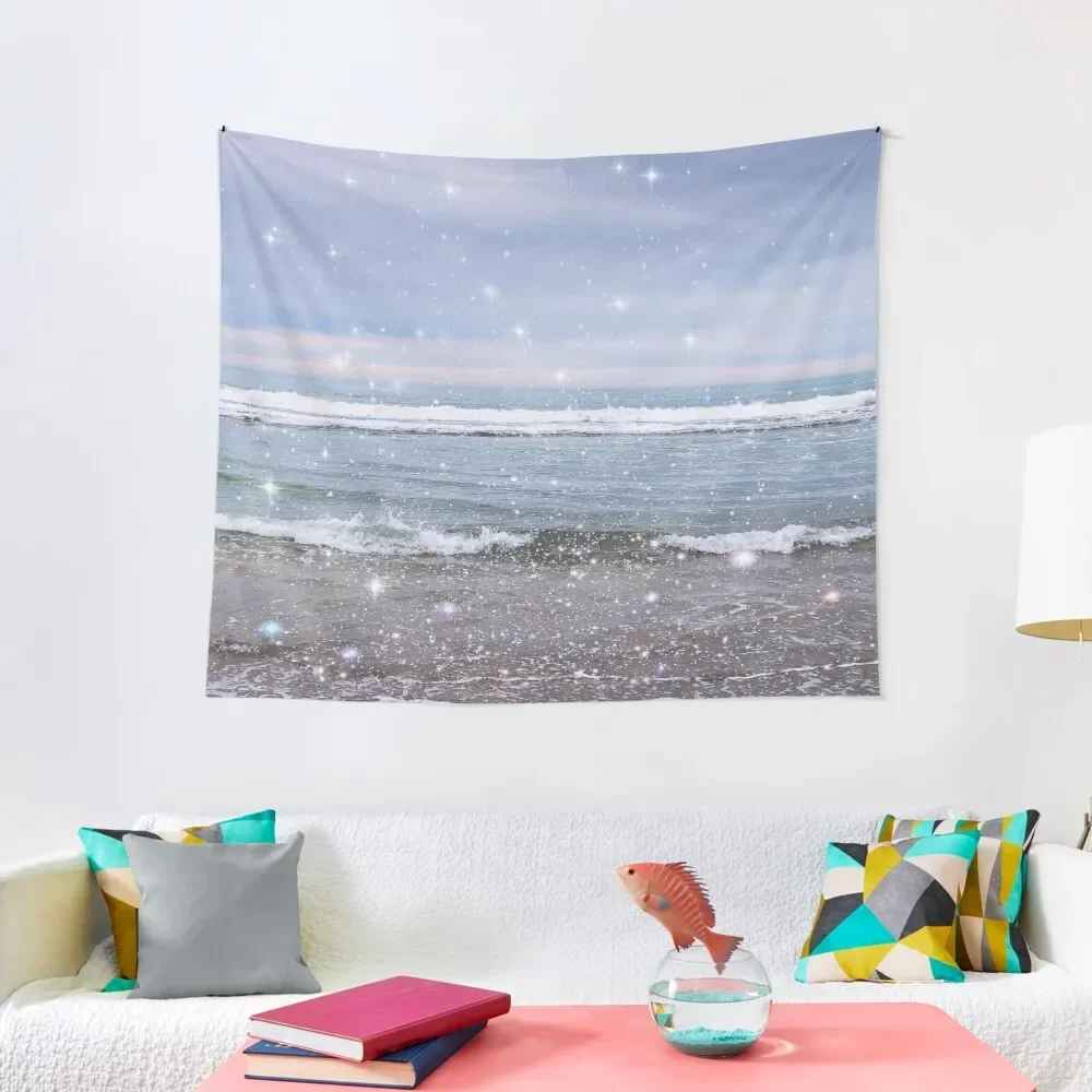 

Dreamy Ocean Waves Sparkly Aesthetic Tapestry Room Aesthetic Room Decorating Aesthetic Wall Decor Hanging Tapestry