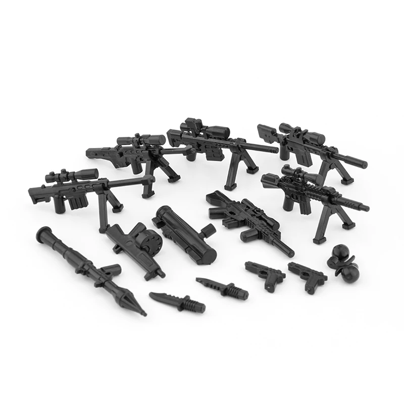 25/50/100/200Pcs Military SWAT Gun Cannon Building Blocks Weapon Army Police MOC Figure DIY Accessories Model Bricks DIY Toys