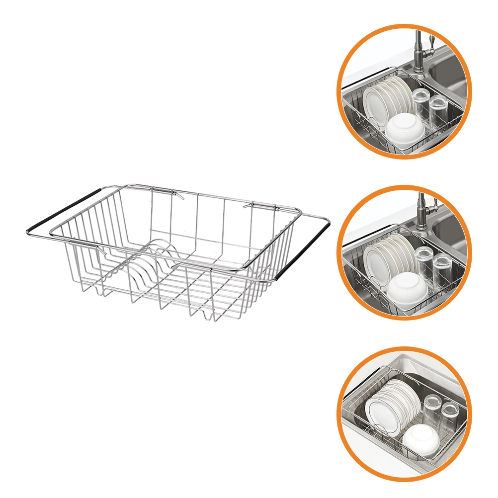 

Scalable Stainless Steel Drainer Baby Multi-functional Kitchen Sink Rack Dish Drainers for inside