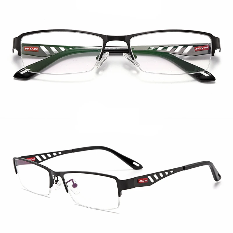Automatisch Anpassende Photochrome Multifokale Lesebrille für Herren Progressive Anti-Blaulicht Geschäftsbrille Halbrahmen +4.0 – Detail 11