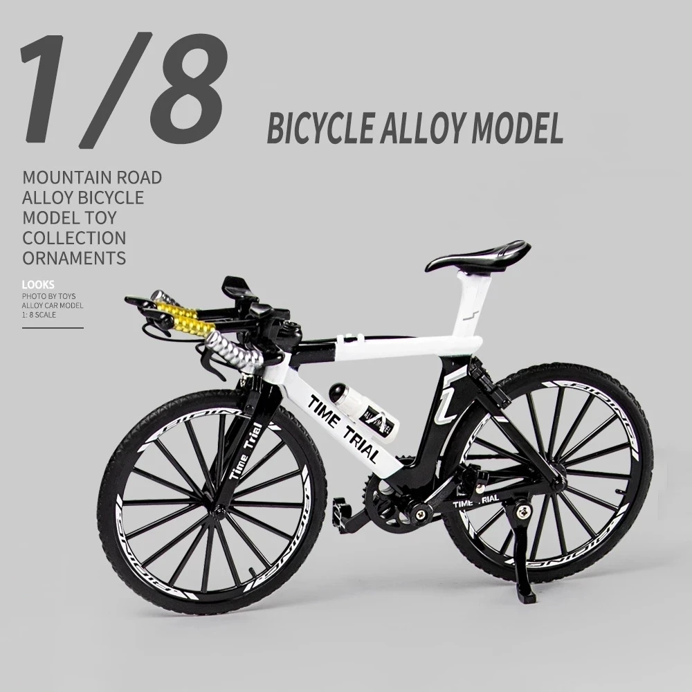 Mini Model Alloy Bicycle 1:8 Diecast Simulation Metal Adult Finger Mountain Bike Toy Die-cast Collection Gifts Toys ChildrenMin