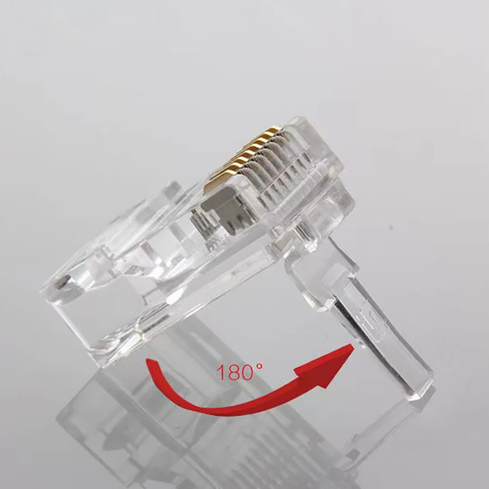 100Pcs RJ45 Cat6/Cat5e Connectors Crystal End 8P8C Crimp UTP Standard Ethernet Network Modular Plug