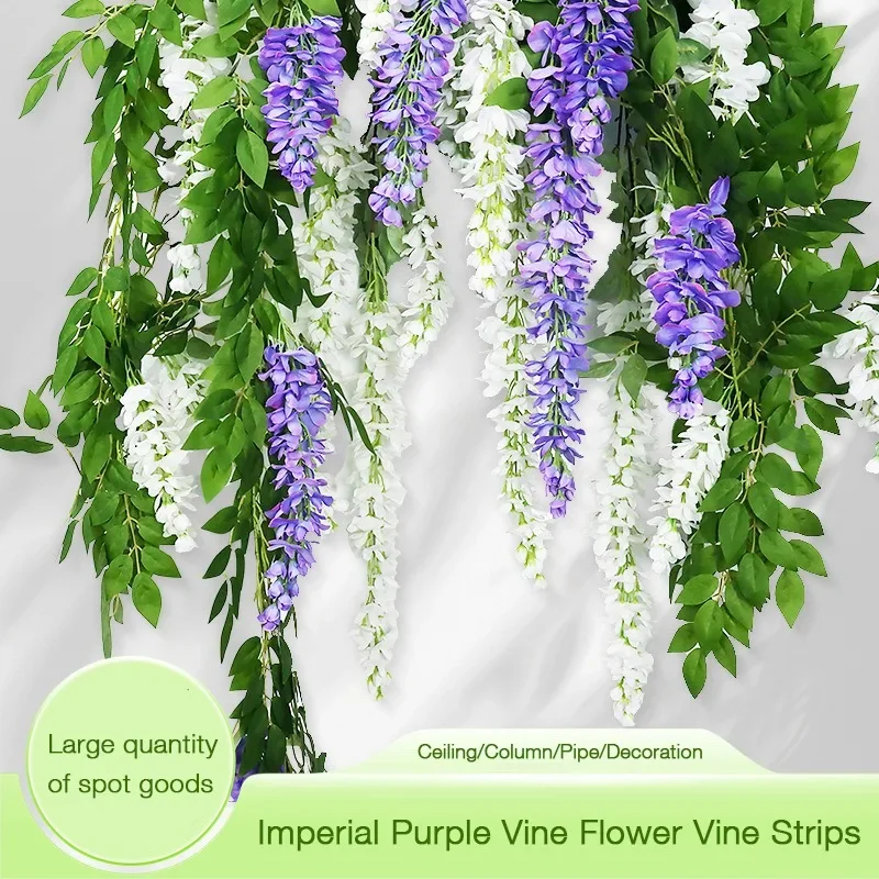 

Wisteria Flowers Artificial Plant Vine Fake Ivy Garland for Wedding Arch Wall Hanging Decor Home Garden Decorations Plants