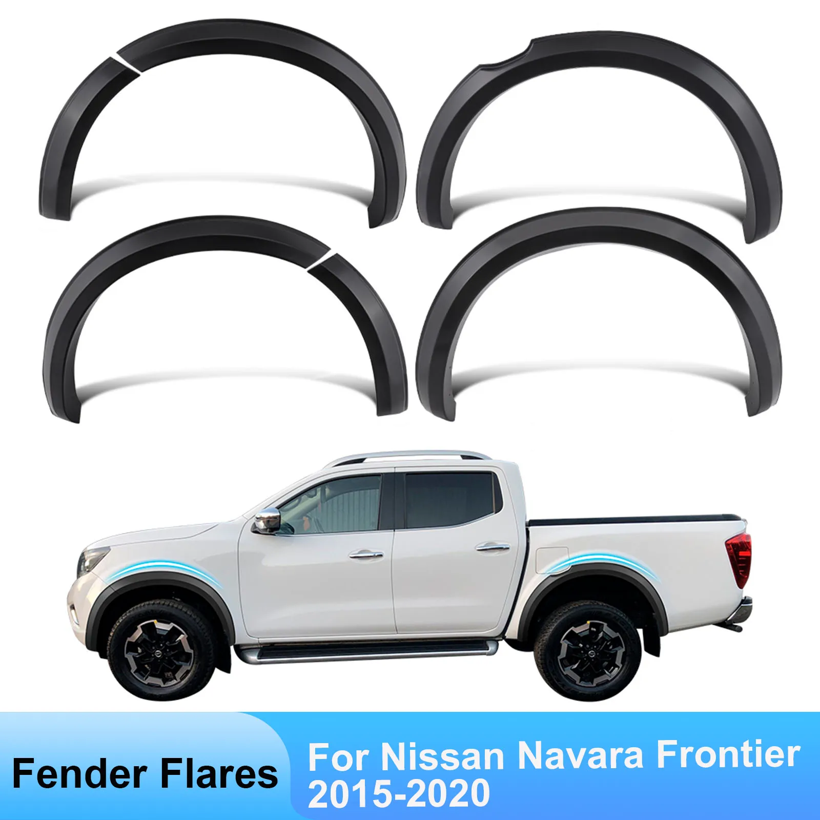 

Slim Fender Flares Wheel Arch for Nissan Navara Frontier 2015-2020 Models Matte Black Mudguard 4X4 Car Accessories