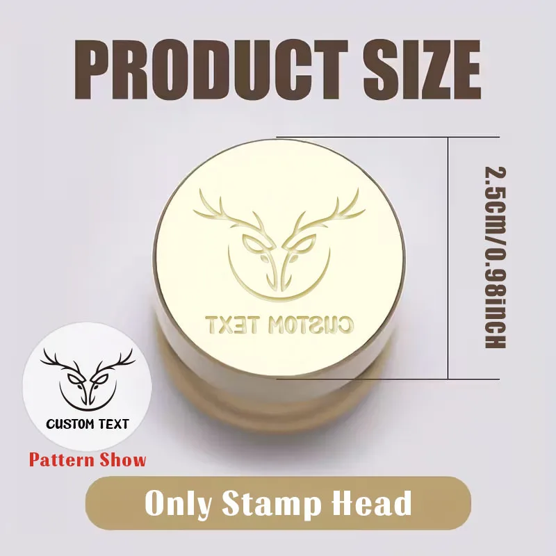 1pc Lovely Deer Customized Brass Sealing Head Perfect for Invitations, Crafts, and Gift Wrapping Personalized Wreath Wax Stamp
