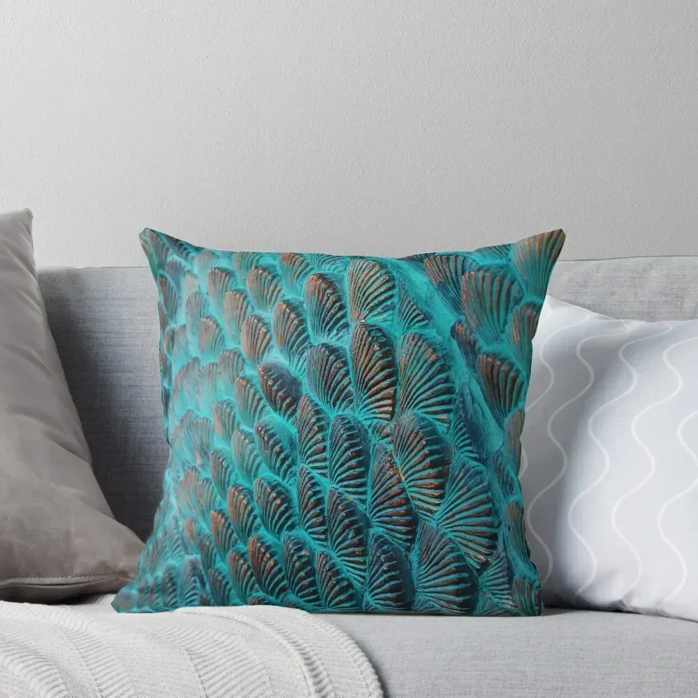 

Turquoise Print Throw Pillow Cushions Home Decor Pillows Aesthetic luxury sofa pillows Couch Pillows pillow