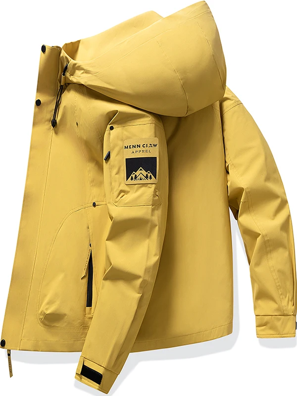 

Trendy Waterproof Spring Autumn Men's Jaet Loose Fit Lightweight Polyester Fiber Outdoor Casual Modern Sle Coat
