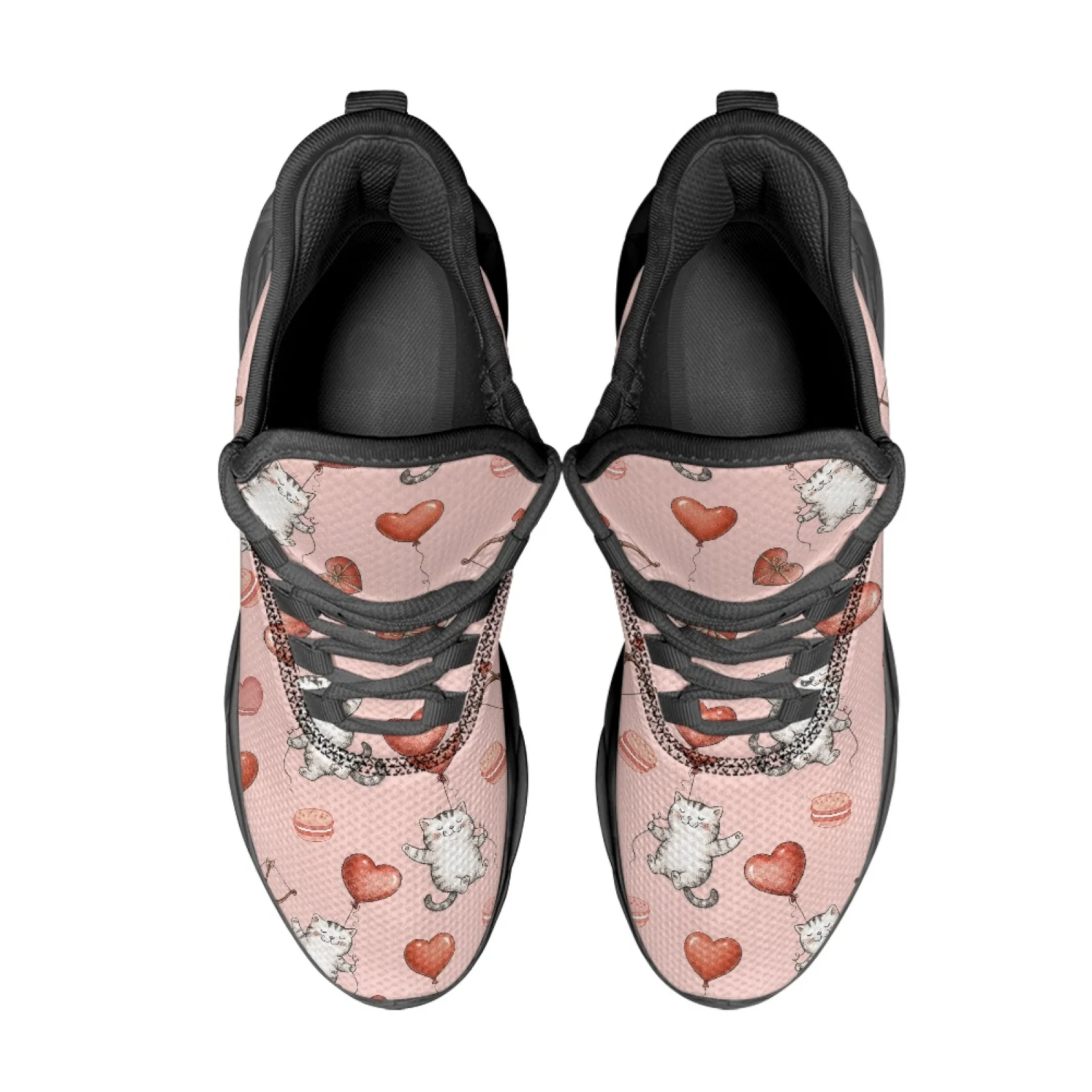 PENSTROLL Heart Shaped Cat Men's Running Shoes Athletic Shoes for Teens Casual Athletic Trainer