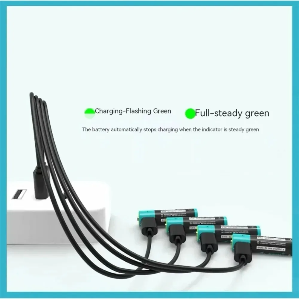 Перезаряжаемая батарея AAA, 1100 мВтч, USB, 1,5 В, литий-полимерная батарея, быстрая зарядка через кабель Micro USB