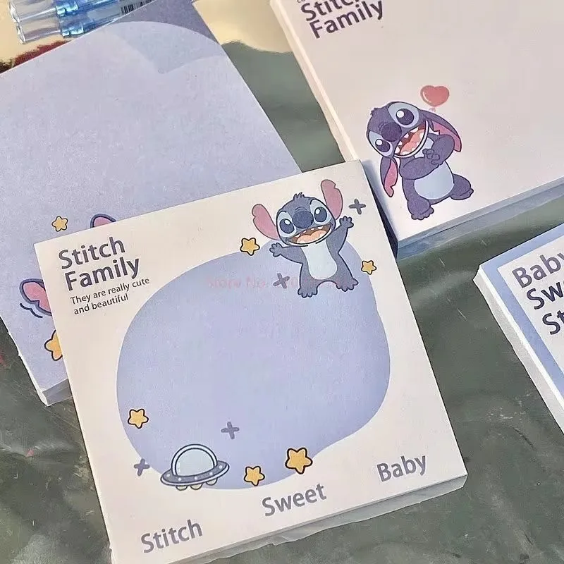 Anime Disney Stitch Note Paper Cartoon Cute Stitch Message Paper Notepad Student Stationery Kids Toys Boy Girls Note Paper Gift