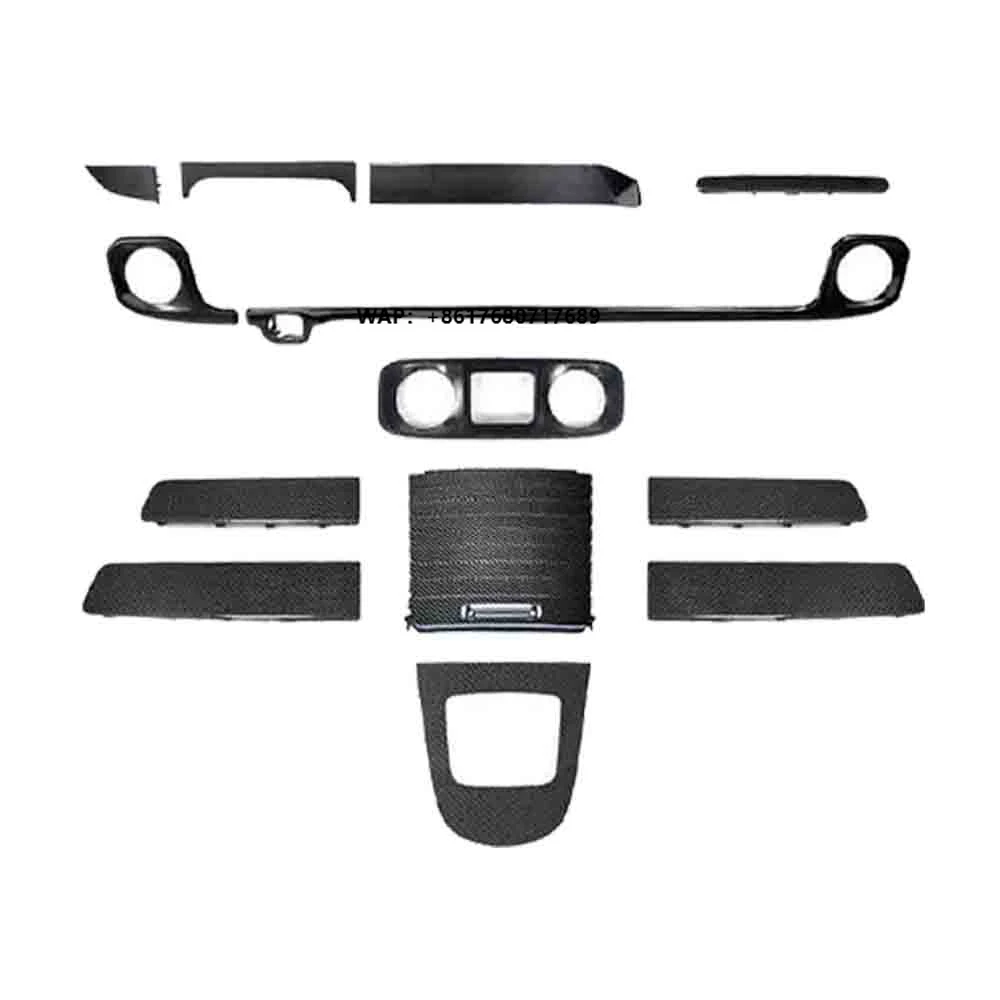 

New 2025y G Class W465 Interior Trims 13pcs Kit Dry Carbon Dashboard Frame Shifter Cover Door Handle Panel AC Outlet Frame