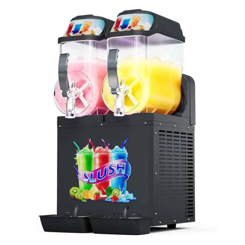 Commercial Slush Machine 1/2/3 Tank Frozen Smoothie Juice Dispenser Auto Mix High-Efficiency Food Grade PC Tank For Cafe Bar view 5