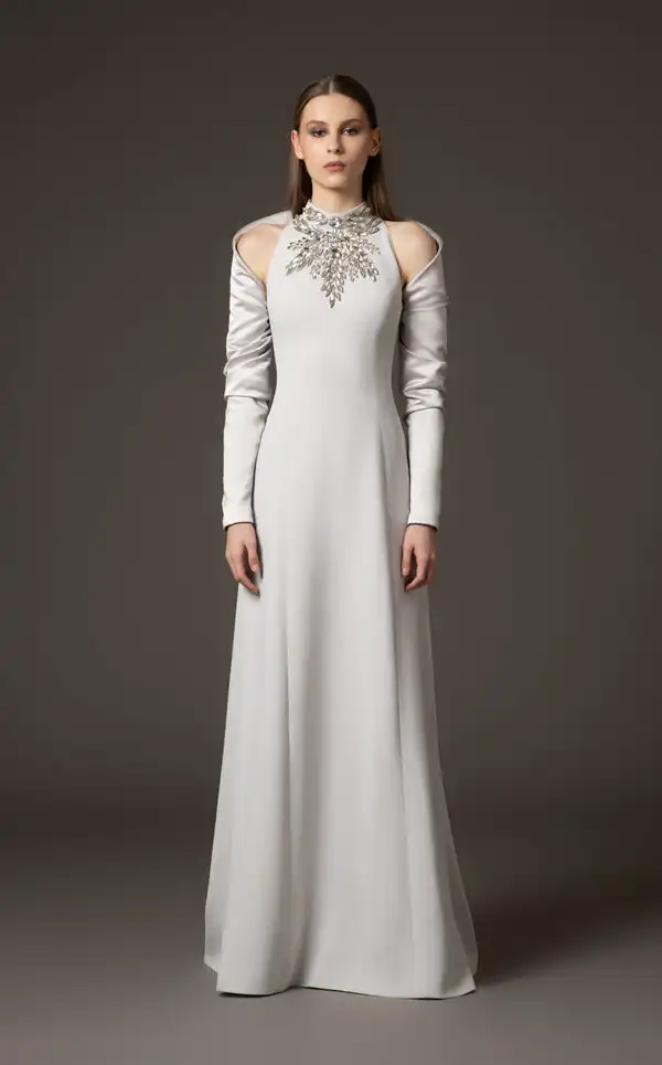 

Customized Fashion Jersey Pleat Rhinestone A-line Off-the-shoulder Long Dresses Bespoke Occasion Dresses Modern Style Intricate