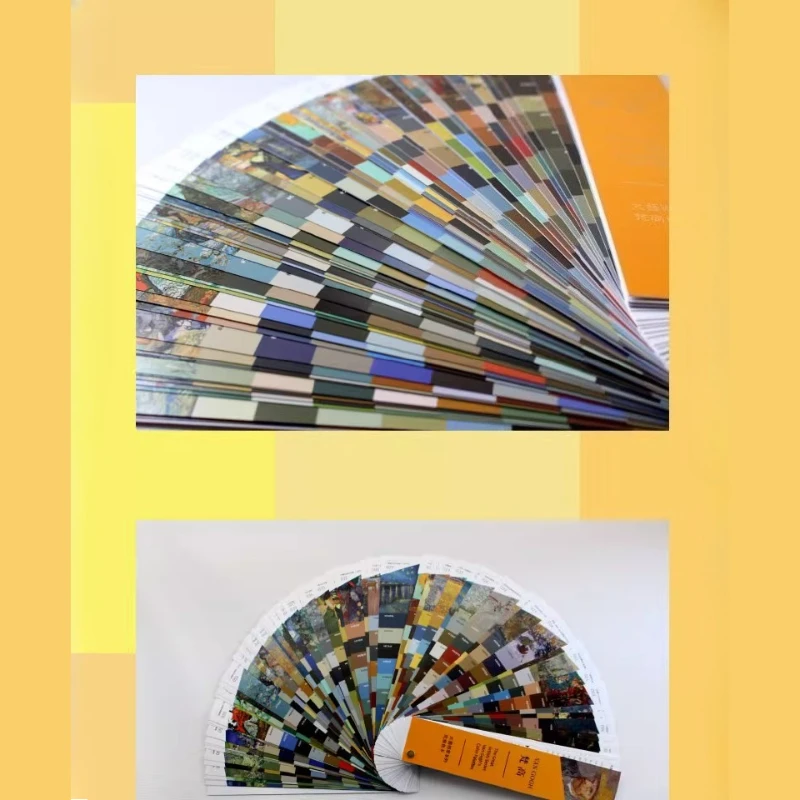 3 Books RGB CMYK Color Chart Mucha, Van Gogh, Monet Color Swatch Set Color Matching Selected Representative Works Slices