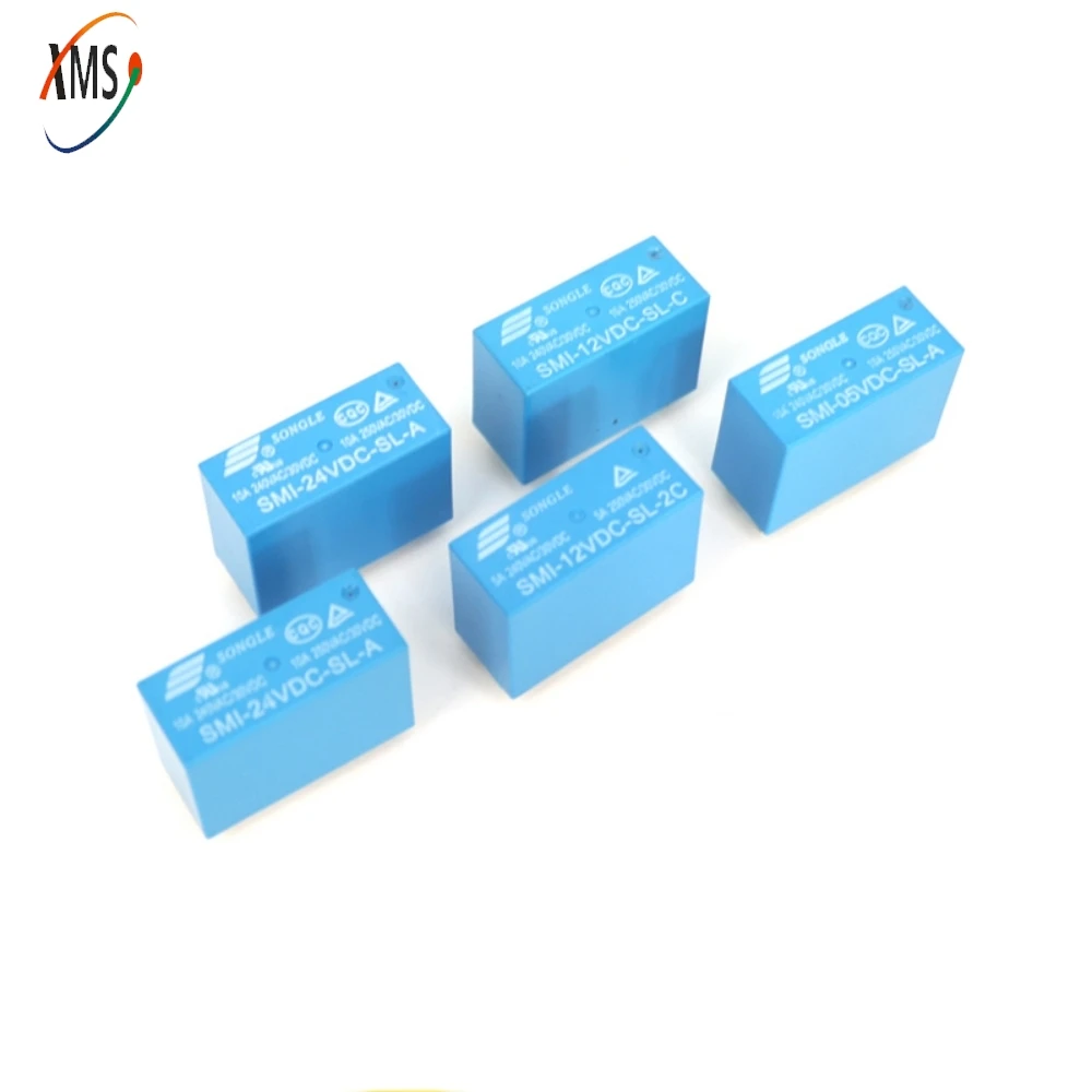 2PCS/LTO Relay  SMI-05V 12V 24VDC-SL-A -SL-C -SL-2C 5A 10A 4/5/8PINS  Single Group Conversion Type