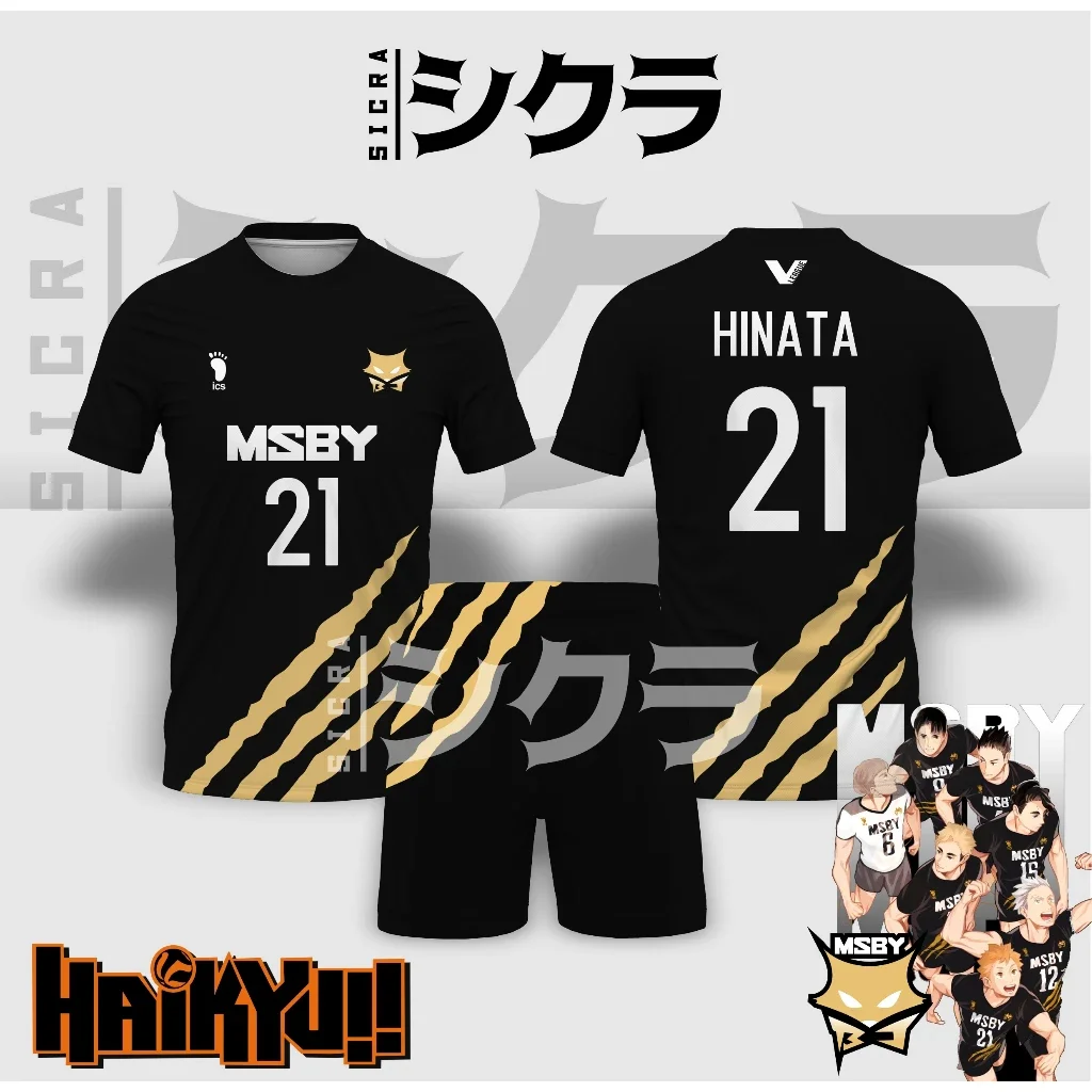 Men's Summer Msby JACKAL Jersey Anime HAIKYUU!! Manga Ball Cosplay Set Street Oversized Sportswear