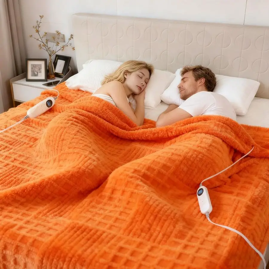 

Blanket King, Electric Heating Blanket Waffle with 12 Heat Levels, Fast Heating Blanket with 112 Timer, Overheat Protection with
